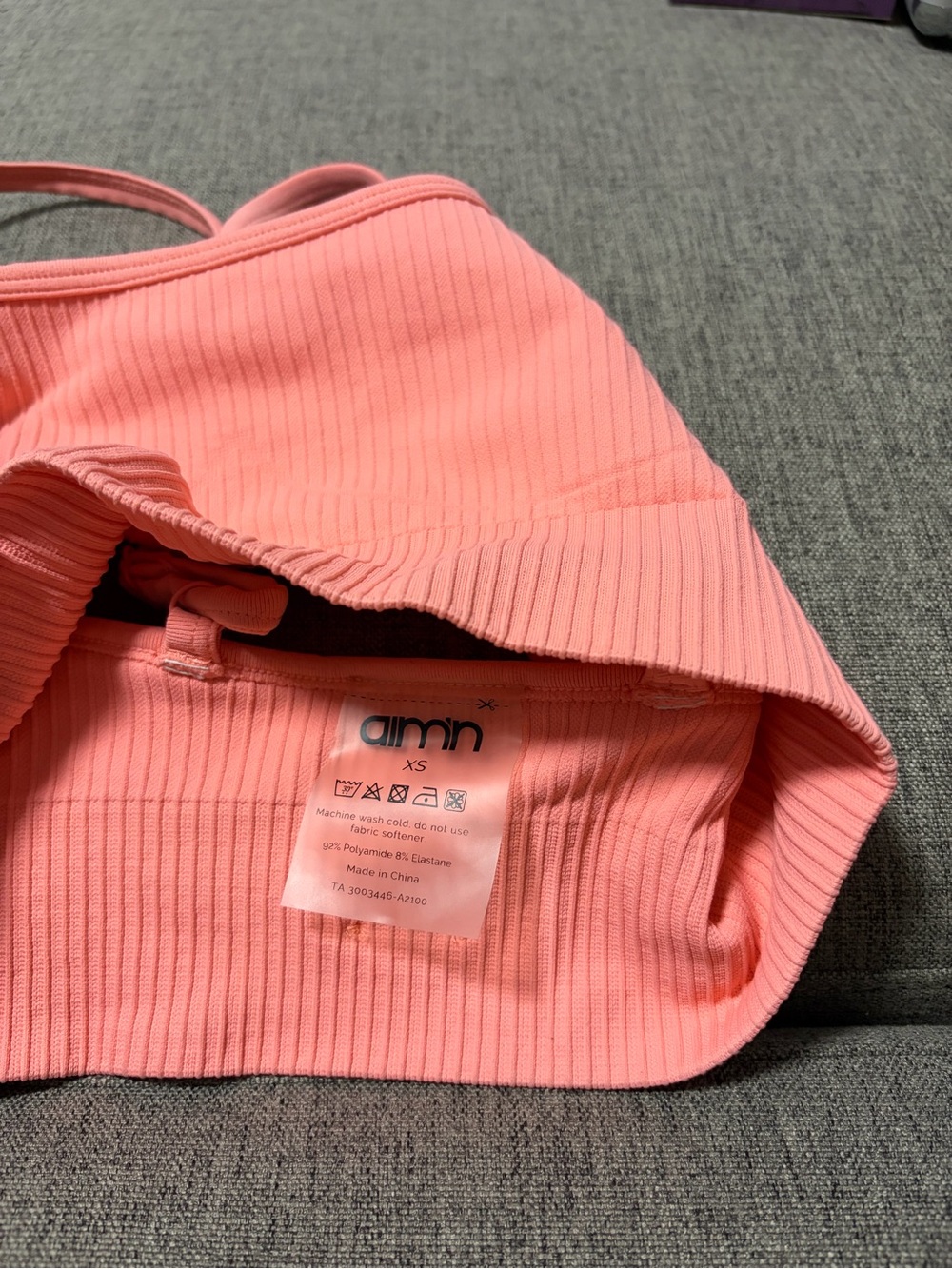 aim'n Ribbed Pink Active Crop & Shorts Set - Picture 4 of 4